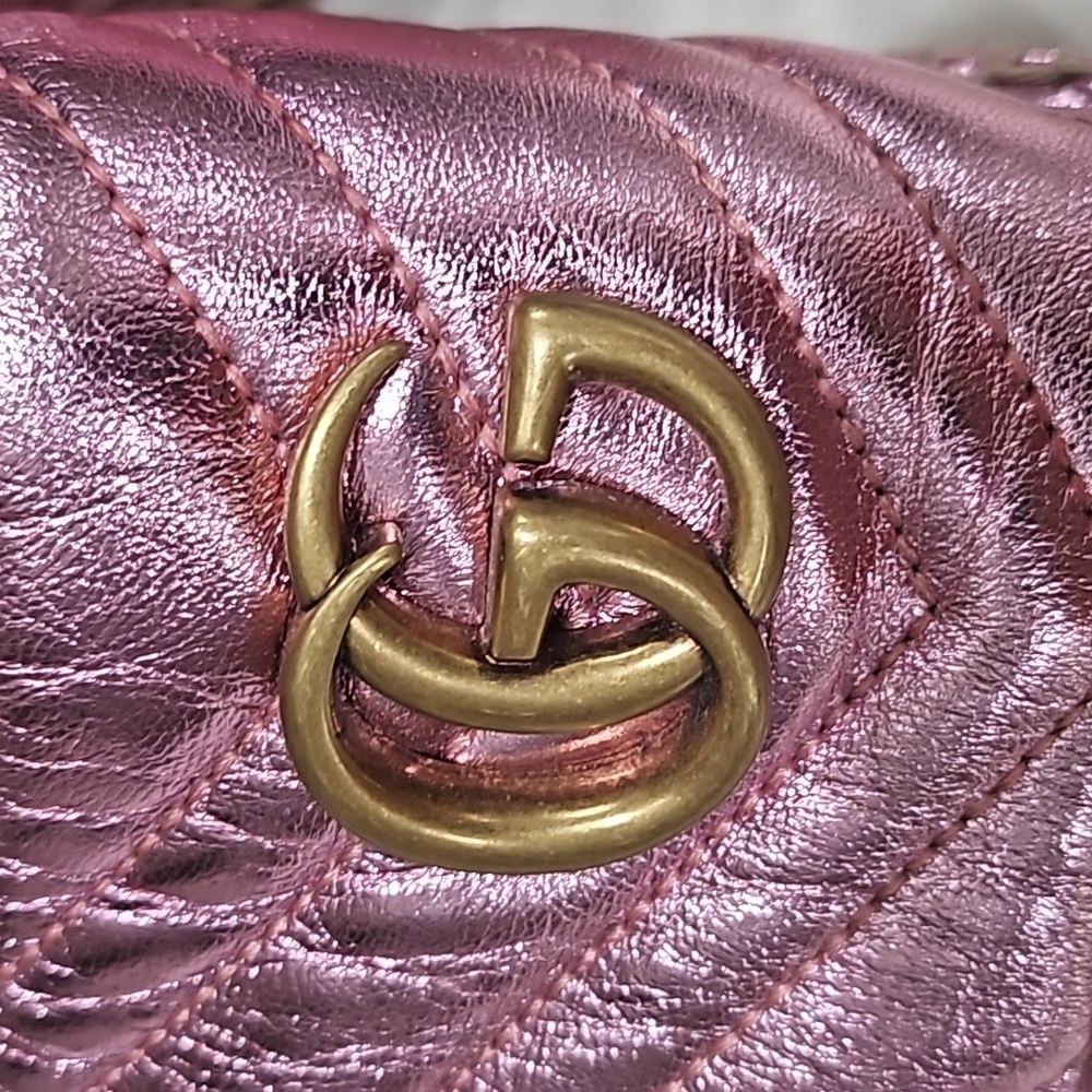 Gucci barbie pink metallic slides 10 41 - Picture 2 of 8